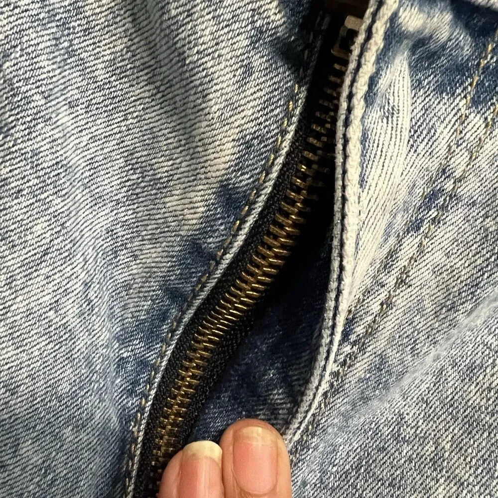 Levi's 569 jeans mens 36x30 acid wash Blue loose fit straight leg stretch